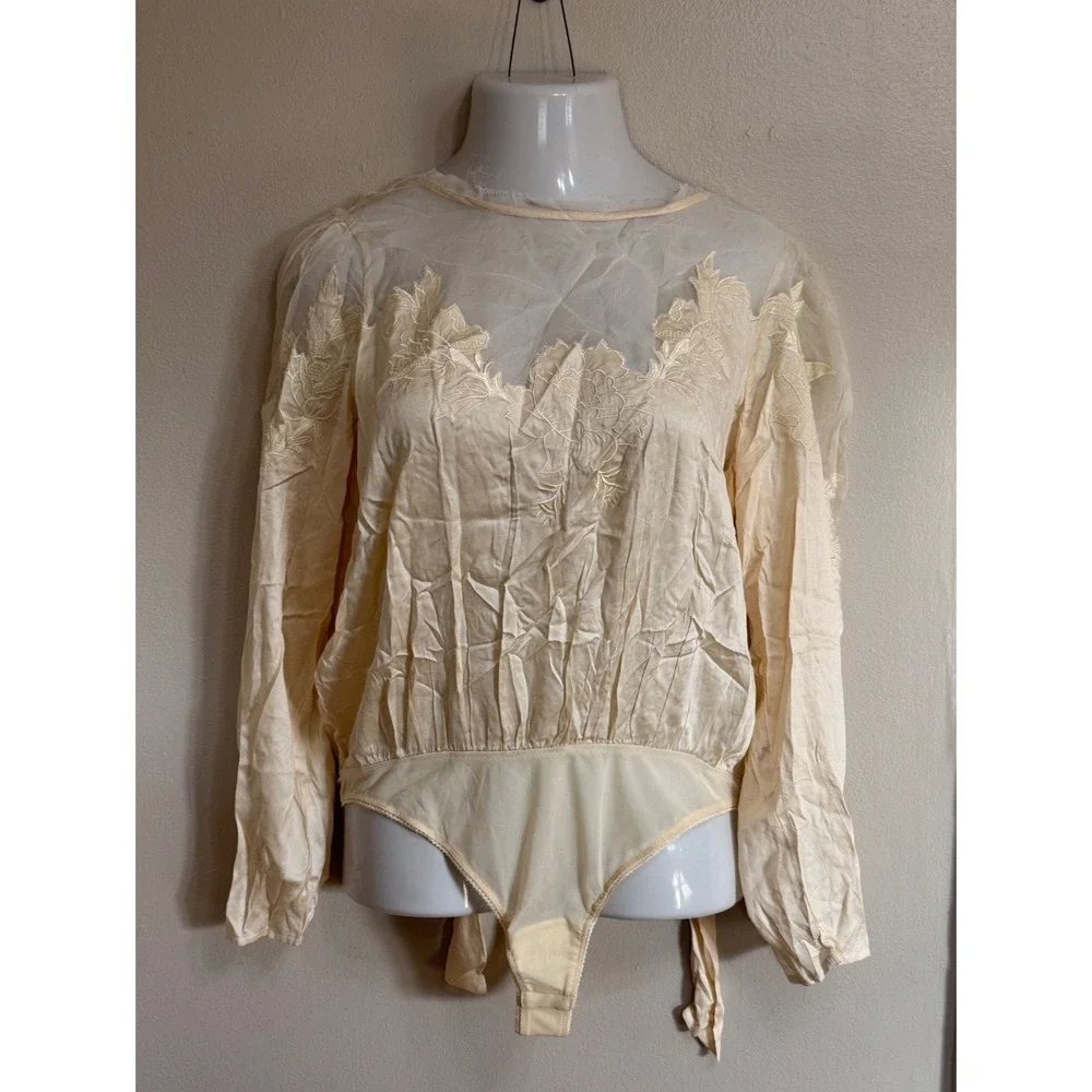 NWOT - Free People Last‎ Dance Embroidered Bodysuit